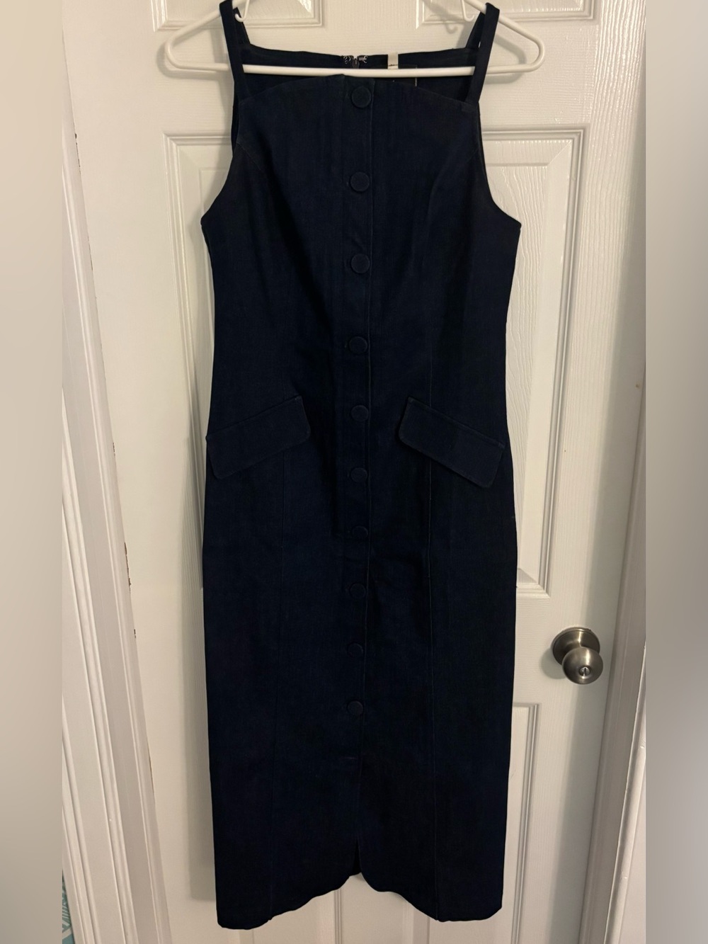 Tuckernuck Dark Denim Button-Front Maxi Dress